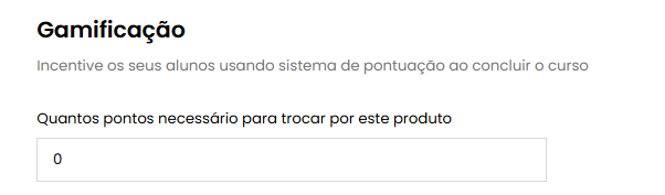 Configura&ccedil;&atilde;o de pontos para troca do produto