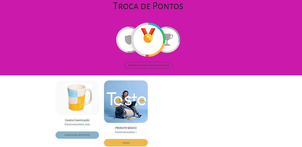 P&aacute;gina de Troca de Pontos